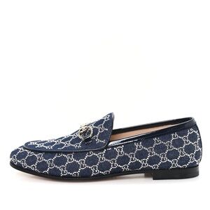GUCCI New Denim Crystal GG Monogram Womens 1953 Horsebit Jordaan Loafer Blue 39